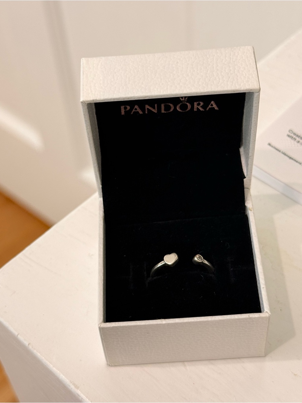 Pandora Silver Open Heart Ring